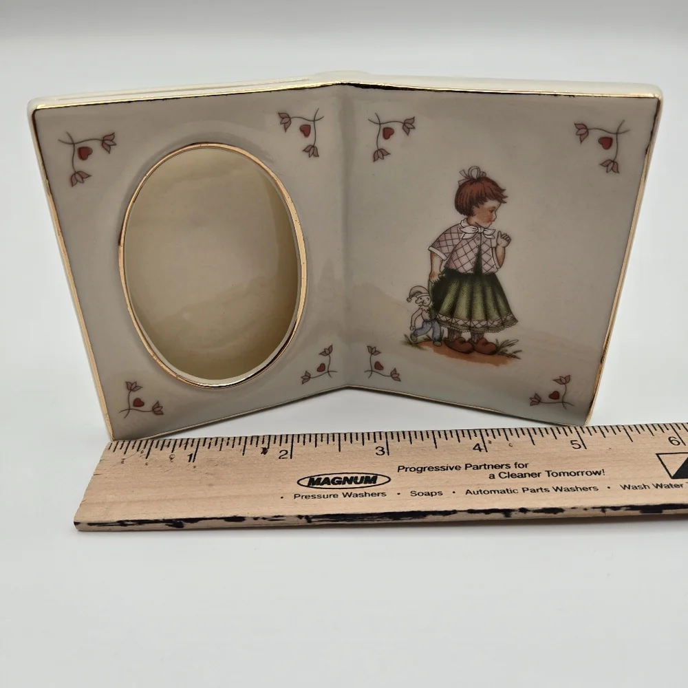 Vintage 1993 Schmid Playtime Dutch Hummel Girl Ceramic Picture Frame